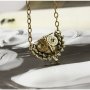 YZ1064 Vintage Bronzen Owl Necklace Pendant