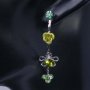 YZ2001 CRYSTAL ENAMEL FLOWER NECKLACE + EARRINGS