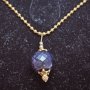 YZ5032 NATURAL SAPPHIRE PENDANT 30CT + NECKLACE (FACETED GOLD )