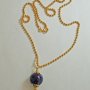 YZ5032 NATURAL SAPPHIRE PENDANT 30CT + NECKLACE (FACETED GOLD )