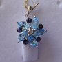 HY5000 NATURAL TOPAZ IOLITE DIAMOND PENDANT  NECKLACE SOLID 14K