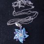 HY5000 NATURAL TOPAZ IOLITE DIAMOND PENDANT  NECKLACE SOLID 14K