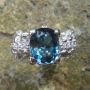 JS093 NATURAL LONDON BLUE TOPAZ STERLING 925 SILVER RING SZ 6.25