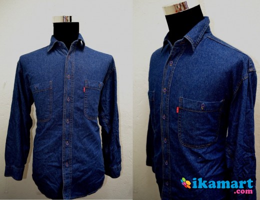  kemeja  jeans  denim  Baju  Pria