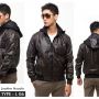 Jaket Pria : Brad Leather Hoodie