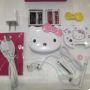 Handphone hello kitty flip I908 touch screen dual sim dengan pita pengganti