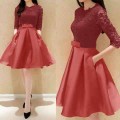 DRESS FILO MAROON (D506)