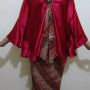 Kaftan Satin Batik 1 Set Red