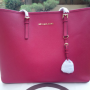 Jual Tas Michael Kors Saffiano Jet Set RED 100% ORI