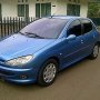 Jual Peugeot 206 matic th. 2001 sporty biru Plat DKI