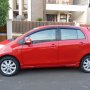 Jual Toyota Yaris E AT 2010 Merah Low KM Plat F