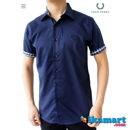  Kemeja  Fashion Pria  Lengan Pendek Fred  Perry  Baju Pria 