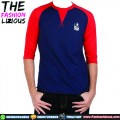 Kaos Distro - Raglan Red Navy