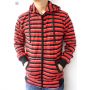 Hoodie Stripe - Red Black