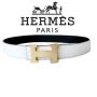 Ikat Pinggang Hermes Pattern - White Gold