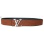  Ikat Pinggang LV Silver Square - Brown