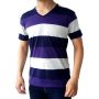 Kaos Pria V-neck - Purple Black Grey