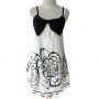 Baju Wanita Import : B&W Flower Simple Dress 