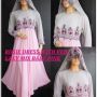 ROSIE DRESS DENGAN JILBAB GREY MIX BABY PINK