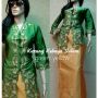 Kurung kebaya sulam green yellow