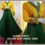 Alexa dress yellow mix green army