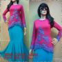 AMINAH kurung Shock pink mix blue