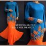 kurung Alifah blue mix orange