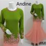 Kurung Andine Green Baby Peach