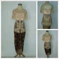 set kebaya tille lengan pendek+rok lilit