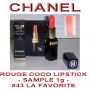 CHANEL ROUGE COCO LIPSTICK - SAMPLE SIZE - 1g - #43 LA FAVORITE