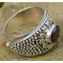 Cincin perak motif Jawan armadilo batu Garnet