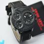 SWISS ARMY SA 2178 TRIPLE TIME BLACK WHITE LEATHER