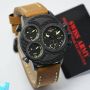 SWISS ARMY SA 2178 TRIPLE TIME BLACK BROWN LEATHER