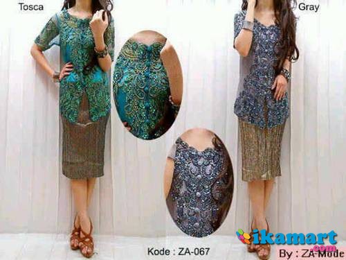 Kebaya tile  full payet rok  songket plisket  pendek Baju 