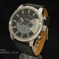 Diesel 67342 Silver Grey-Dial Black Leather