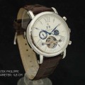 Patek Philippe 8615 Silver Brown Leather