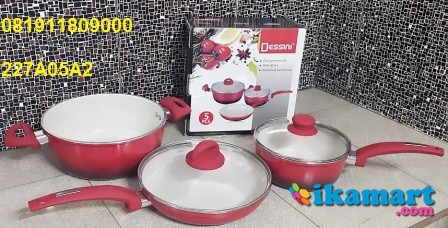 Panci Ceramic  2 3pcs Dessini Alat  Masak  Anti Lengket dan 