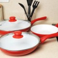 Ceramic pan 5pc desini bahan tebal murah masak cepat bebas kolestrol