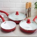 Ceramic pan 5pc desini bahan tebal murah masak cepat bebas kolestrol