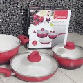 Ceramic pan 5pc desini bahan tebal murah masak cepat bebas kolestrol