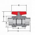 spears Ball valve pvc socket thread ansi 1/2 inches,true union 2000