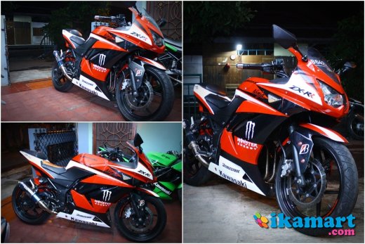 Jual Kawasaki Ninja 250 tahun 2009 Merah Modif - Motor